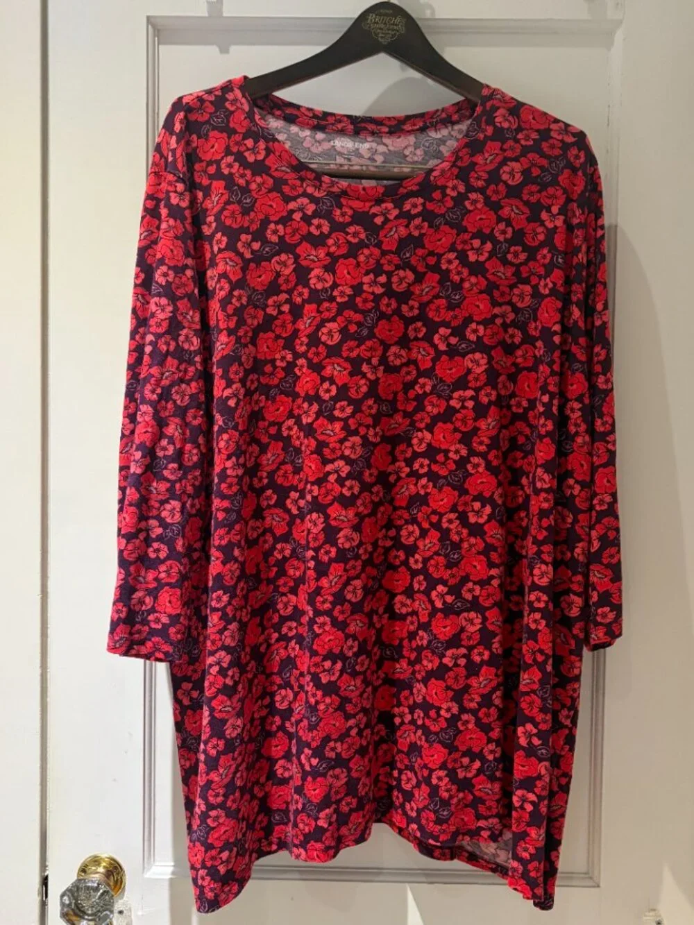Lands' End Women's 3/4-Sleeve Knit Tunic Top Floral Size 3X - Picture 2 of 7